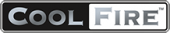 Logo Cool Fire in Schwarz/Weiß und Silberschrift